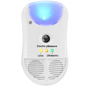 Preview: 3in1 ultrasonic insect repeller with ionic air purifier and PIR sensor night light, practical for the socket, protects up to 30 square meters, 3 control LEDs