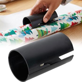 Geschenkpapier-Schneider für gerade Schnitte, Geschenkpapier Cutter zum Aufschieben auf die Rolle, ohne Schere, ideal für Weihnachten & Geburtstag