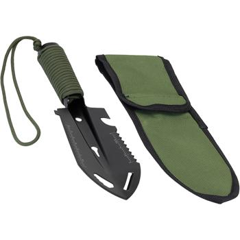 Preview: Multifunktionsschaufel 10-in-1 aus Kohlenstoffstahl, Outdoor Schaufel mit Säge, Schneidkante und Paracord Griff, mit Tasche, für Camping und Bushcraft