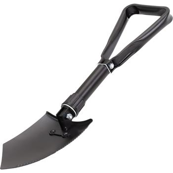 Preview: Robuster Klappspaten mit Sägezahnung & Tasche – Vielseitige Feldschaufel aus Kohlenstoff-Stahl für Camping, Outdoor & Garten 