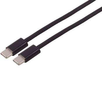 Preview: USB-C Kabel 1 m schwarz 240W, USB-C auf USB-C Ladekabel mit Nylon Textilmantel, PD 3.1 Schnellladekabel und Datenkabel USB 2.0 für Laptop und Handy