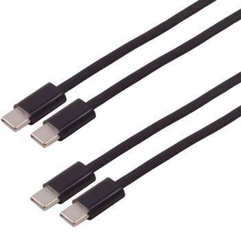 2er-Set USB-C Kabel 3 m lang 240W, USB-C auf USB-C Ladekabel schwarz mit Textilmantel, PD 3.1 Schnellladekabel, USB 2.0 Datenkabel für Laptop, Tablet, Handy