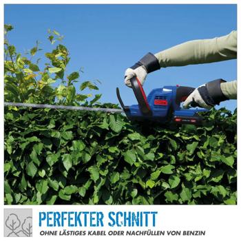 Preview: Akku Heckenschere 18V mit 51 cm Schnittlänge, kabellose Heckenschere mit Diamantschliff Messern und drehbarem Griff, ohne Akku und Ladegerät