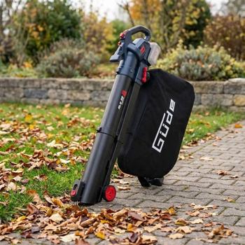 Aspirateur de feuilles sans fil 36 V avec broyeur, souffleur et aspirateur de feuilles 3 en 1 avec turbo, sac 45 l, roulettes et sangle d’épaule, sans batterie ni chargeur