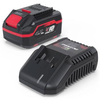 Preview: Akku und Ladegerät Set 18V, Starter Kit mit 4,0 Ah Akku und 3 A Schnellladegerät, Ersatzakku 72 Wh für Akku Gartengeräte und Akkuwerkzeug