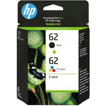 HP 62 Druckerpatronen Multipack N9J71AE, Original Tintenpatronen schwarz und dreifarbig, 2 Patronen für HP Envy und OfficeJet Drucker, auch Mobildrucker