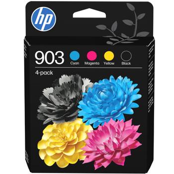 HP 903 Druckerpatronen Multipack 6ZC73AE, 4 Original Tintenpatronen Schwarz, Cyan, Magenta, Gelb, für HP OfficeJet Pro 6960, 6970 und OfficeJet 6950