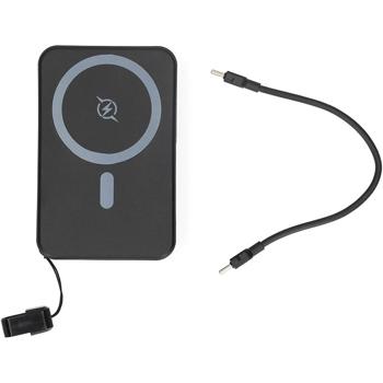 Preview: Powerbank 10 000 mAh magnétique avec recharge sans fil jusqu’à 25 W, USB-C jusqu’à 35 W, écran LCD et fonction support, batterie compacte pour smartphone, noir