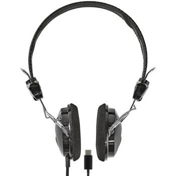 Preview: Casque on-ear avec câble USB-C, filaire avec transducteurs de 40 mm, coussinets rembourrés et arceau réglable, câble tressé 1,1 m, noir