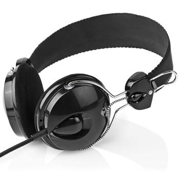 Preview: Casque on-ear avec câble USB-C, filaire avec transducteurs de 40 mm, coussinets rembourrés et arceau réglable, câble tressé 1,1 m, noir