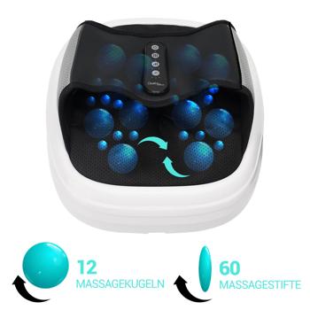 Preview: Masseur de pieds Shiatsu 3D - Chauffage, compression d‘air, acupuncture - Rouleaux pour plantes, talons, orteils - 3 intensités - 37 à 43