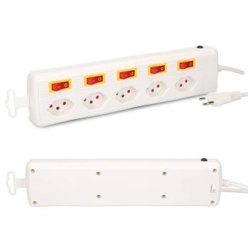 Preview: Steckdosenleiste Multi-Switch 5x Typ13, weiss