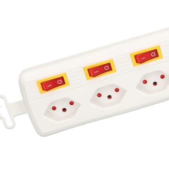Preview: Steckdosenleiste Multi-Switch 5x Typ13, weiss