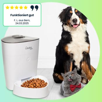 Preview: Smarter Futterspender, WLAN und App zur Steuerung, 4 Liter, für Hunde & Katzen, 1-10 Mahlzeiten am Tag, Napf abnehmbar und leicht zu Reinigen