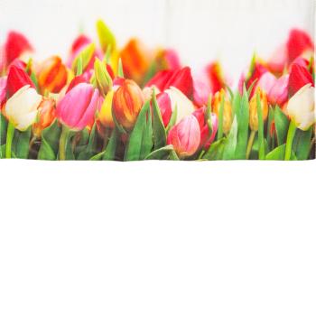 Preview: Bath towel Tulip pattern, with border, 90 x 180 cm