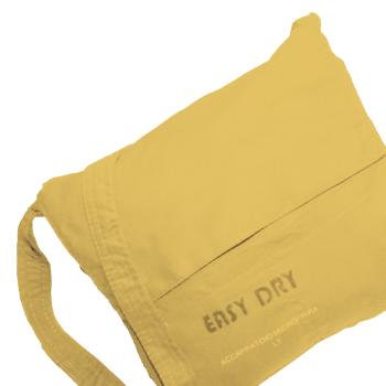 Preview: Mikrofaser-Bademantel XL Gelb mit Kapuze - Saugfähig, schnelltrocknend & leicht (500g) für Sport, Reise, Sauna - 80% Polyester, 20% Polyamid