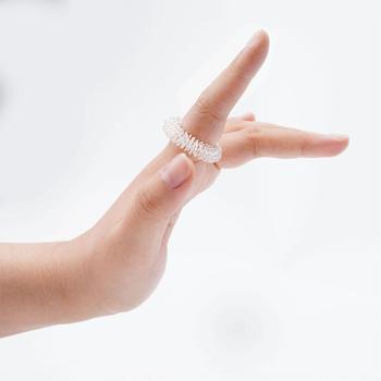 Preview: Set di 10 anelli premium per agopressione in oro/argento - massaggio delle dita per vitalità, prestazioni e benessere