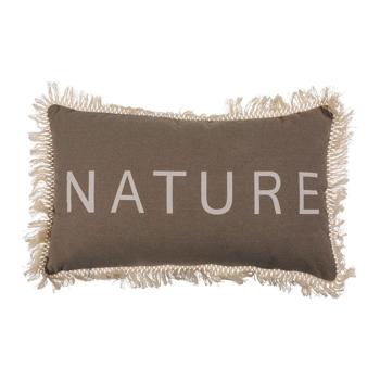Coussin à franges « Nature » - marron - fermeture à glissière