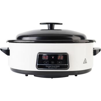 Preview: Kit de massage aux pierres chaudes - 23 pierres naturelles, cuve chauffante, thermostat numérique - relaxation-bien-être-corps entier-70°C-750W