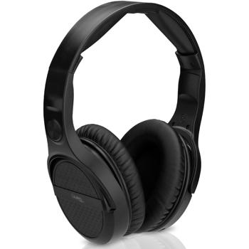 Preview: Cuffie stereo digitali senza fili con stazione di ricarica e wireless 2 in 1 - senza fili, portata di 30 m, suono cristallino, comode e leggere, nero