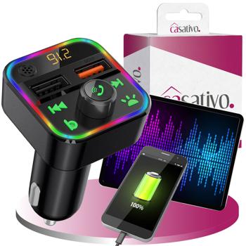 Preview: Transmetteur FM Bluetooth 5.0 pour Voiture - Kit Mains Libres, Streaming Audio Sans Fil, Contrôle Vocal Siri/Google Assistant, Charge Rapide USB-A Quick Charge 3.0