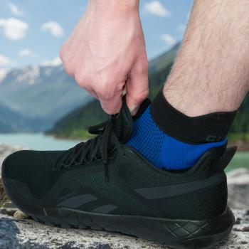 Preview: Running socks, padded functional zones, unisex, blue/black, size: 36-40