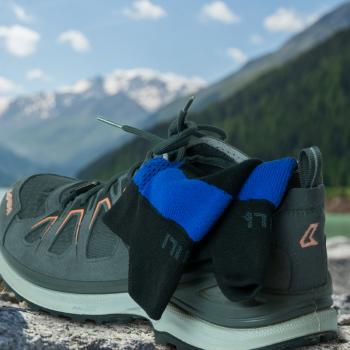 Preview: Running socks, padded functional zones, unisex, blue/black, size: 36-40