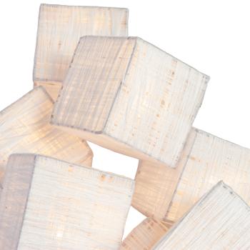 Preview: LED Lichterkette Würfel-Form - 10 warmweisse LEDs mit Baumwoll-Ummantelung - 2,1 m batteriebetrieben - Innen- & Aussenbereich geeignet