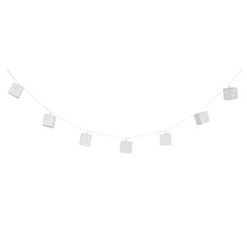 Preview: LED Lichterkette Würfel-Form - 10 warmweisse LEDs mit Baumwoll-Ummantelung - 2,1 m batteriebetrieben - Innen- & Aussenbereich geeignet