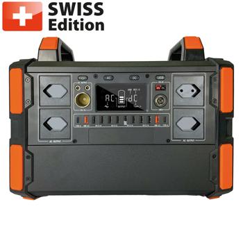 Batterie portable Swiss Edition - Générateur solaire LiFePO4 327 Ah/1048 Wh 1000W - 230V/12V/USB Quick Charge 3.0 - Camping/Secours
