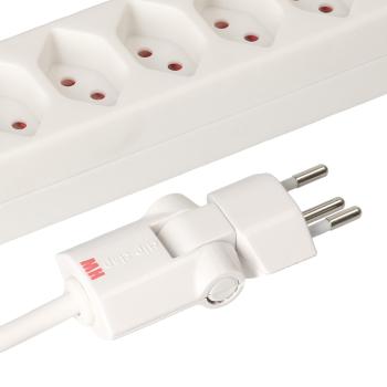 Preview: Steckdosenleiste Safety Line mit 9 Typ13 Stecker, Clip-Clap Kabel und Schalter, weiss