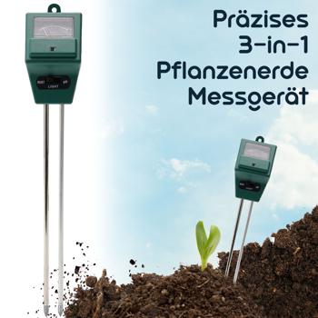 Preview: Preciso misuratore per terriccio 3 in 1, tester del suolo che misura umidità, valore pH e condizioni di luce, trova la posizione ideale per le piante