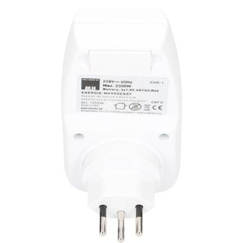 Preview: Consomètre numérique électronique - Sécurité enfant, affichage tension/puissance - Mesure exacte conso élec, économie énergie - 230V, 120x60x85mm