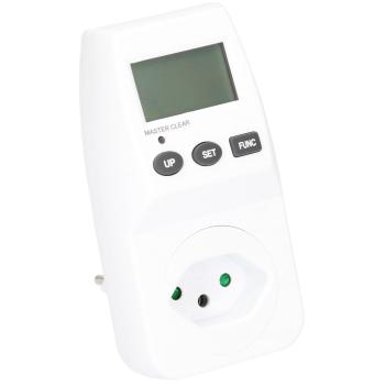 Preview: Consomètre numérique électronique - Sécurité enfant, affichage tension/puissance - Mesure exacte conso élec, économie énergie - 230V, 120x60x85mm