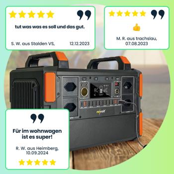 Preview: Powerstation & Solar-Konverter - 2x 110W Solarpanel, LiFePO4 327Ah/1048Wh, 1000W - reine Sinuswelle, Quick Charge 3.0, Swiss-Edition