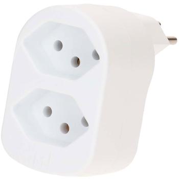 Preview: Branch plug with 2 T13 sockets, rotatable, white