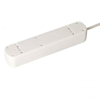 Preview: Zuverlässige Steckdosenleiste mit 5 Steckplätzen (3 x T13 & 2 x Schuko): Hochwertige Mehrfachsteckdose mit Schalter in Weiss