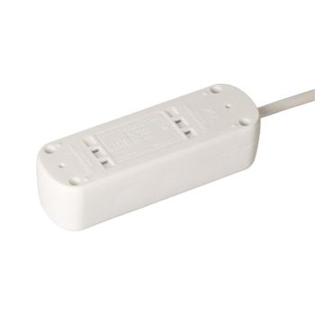 Preview: Steckdosenleiste 3x T13 - Überstromschutz für iPad, TV & Computer - 1.5m Kabel - PP weiss - 143x45x37mm - flex. Befestigung
