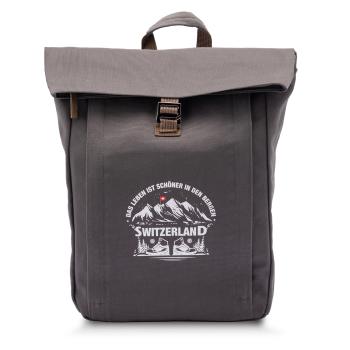 Preview: Sac à dos roll-top de marque HALFAR®, anthracite, motif élégant. Confortable, résistant, parfait pour partir à l’aventure