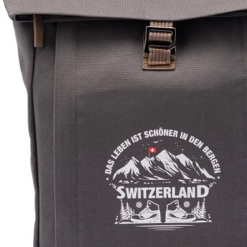 Preview: Sac à dos roll-top de marque HALFAR®, anthracite, motif élégant. Confortable, résistant, parfait pour partir à l’aventure