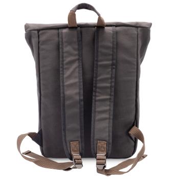 Preview: Sac à dos roll-top de marque HALFAR®, anthracite, motif élégant. Confortable, résistant, parfait pour partir à l’aventure