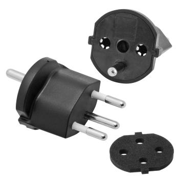 Preview: Adaptateur Fixe Schuko/CH T12 3 Pôles - Transforme Prise Allemande en Prise Suisse Permanente - 10A 250V AC - Non Démontable SN SEV 1011
