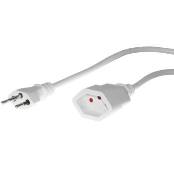 Preview: Verlängerungskabel 3m, weiss – 3-poliges Stromkabel mit Kupplung – robust, sicher & flexibel – zuverlässig für Haushalt, Büro & Werkstatt