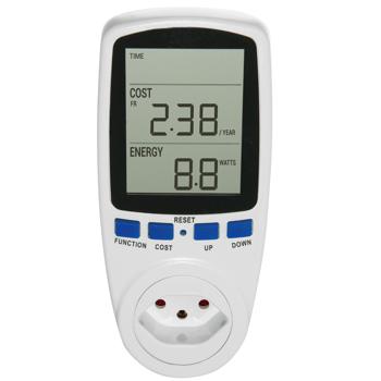 Preview: Wattmètre numérique précis – compteur de consommation tarif double jusqu’à 2500 W – pour maison et bureau, économique et facile d’utilisation