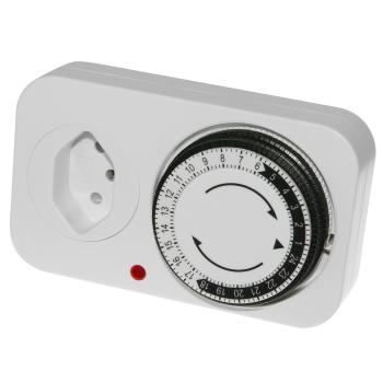 Preview: Robusto timer meccanico con protezione per bambini - Timer perfetto per controllare: illuminazione, acquario, irrigazione, luci fiabesche e molto altro.