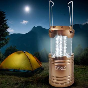 Preview: Lanterna da campeggio a LED pieghevole, rame metallizzato, 30 LED, 120 lumen - Lanterna compatta e portatile con maniglia per il trasporto per il campeggio e l‘uso all‘aperto