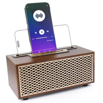 Preview: Radio Bluetooth e FM vintage senza tempo: radio wireless in legno compatta (20,9 x 9,5 x 9,8 cm) - il mix perfetto di design retrò e tecnologia moderna