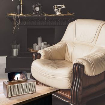 Preview: Radio Bluetooth e FM vintage senza tempo: radio wireless in legno compatta (20,9 x 9,5 x 9,8 cm) - il mix perfetto di design retrò e tecnologia moderna