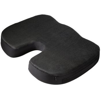 Preview: Ergonomic memory foam seat cushion: black, gel insert, 45x36x7cm - comfort & relief in the office - office cushion for pressure relief
