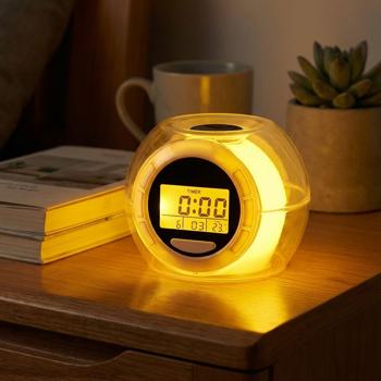 Preview: Stazione meteo Data, giorno, temperatura interna, stazione meteo radio con LED e suono naturale